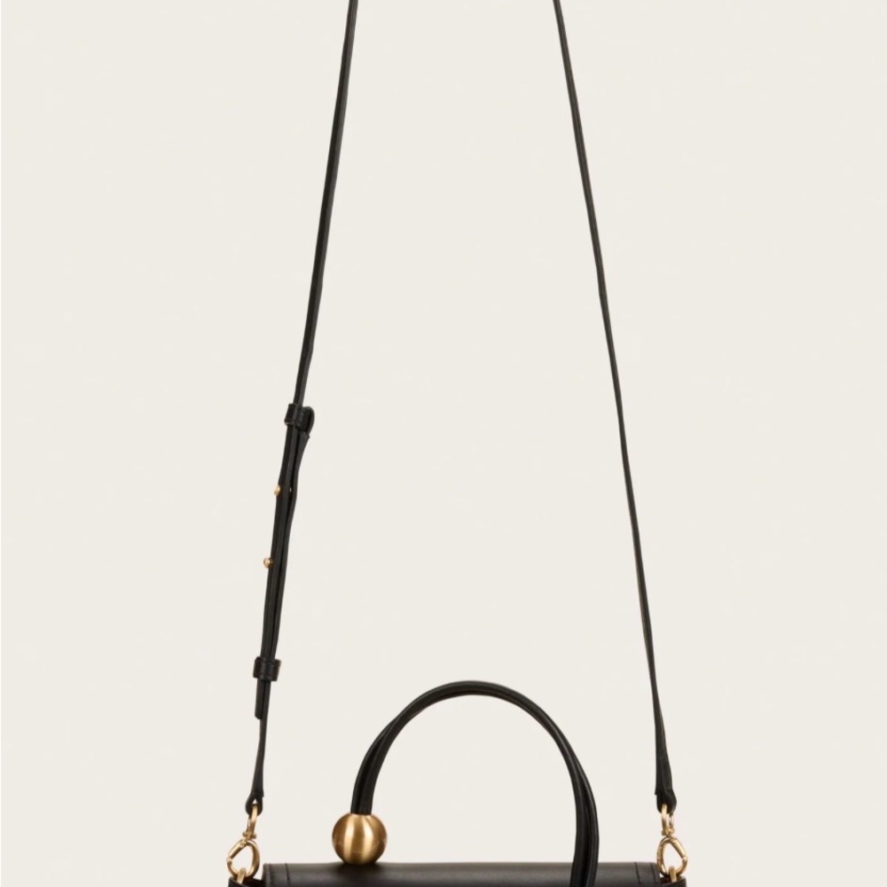 Cult Gaia Black Crossbody Bag with Gold Details